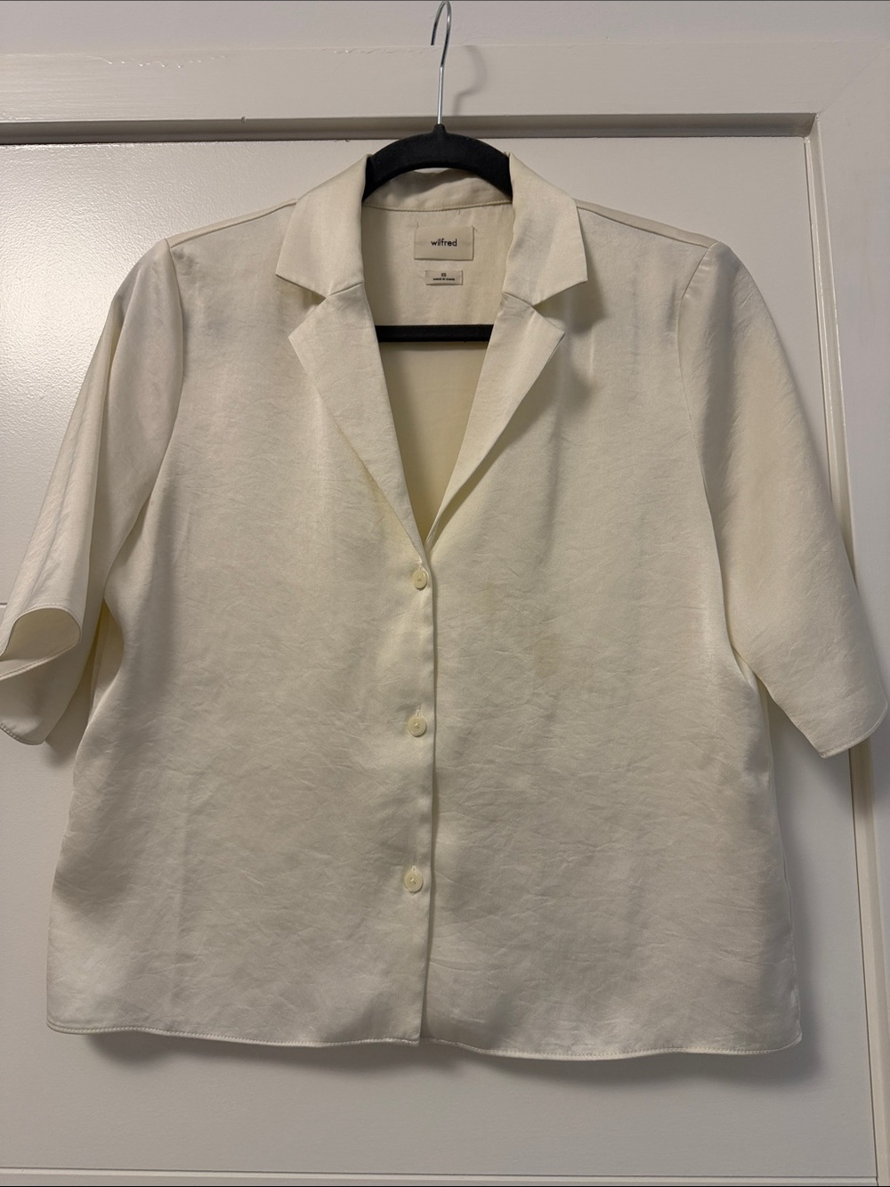 Wilfred Cream Short Sleeve Button-Front Shirt